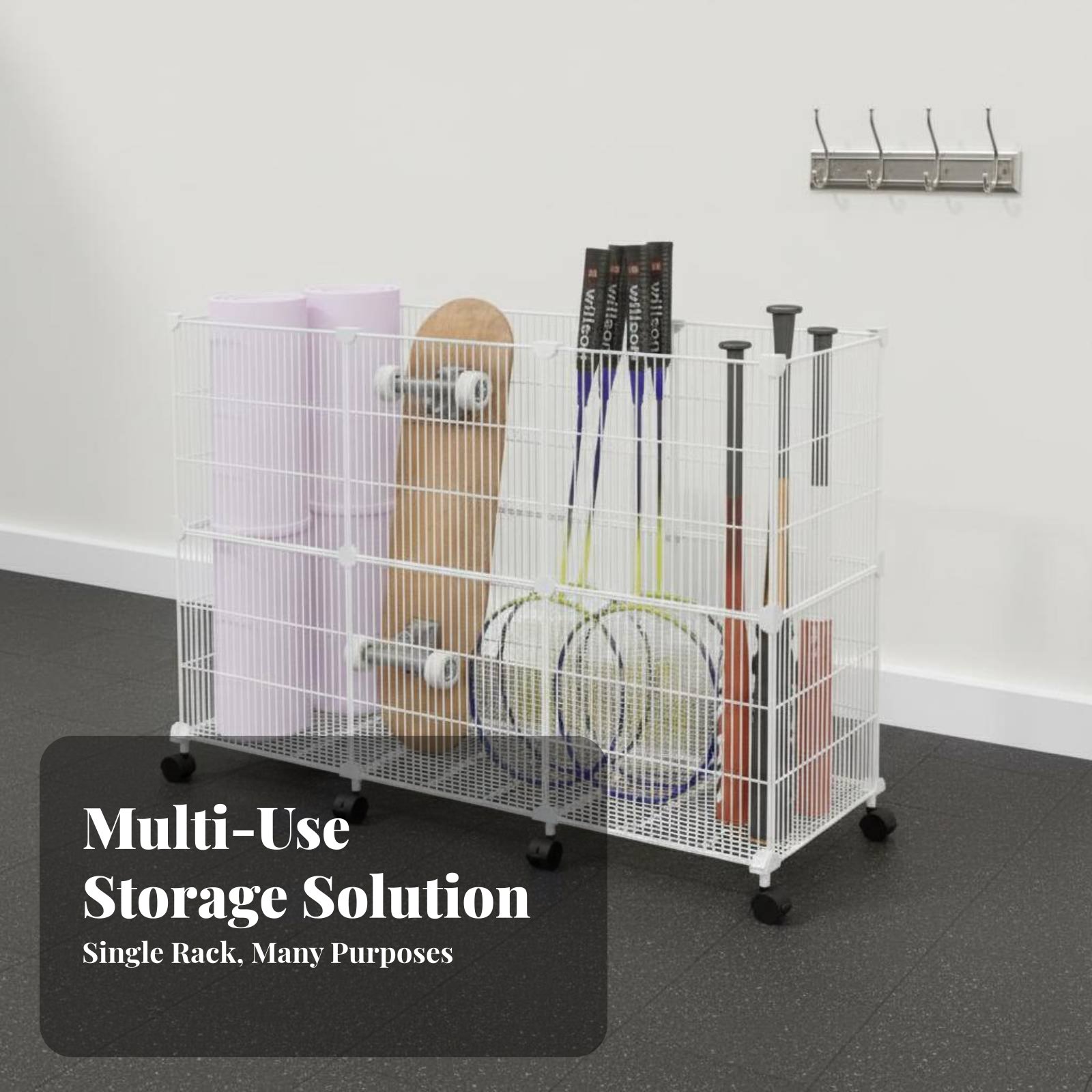 Sports Equipment Organizer Rack - Тележка для хранения спортивного инвентаря: Прочная,